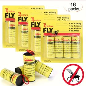 16 Pack Indoor And Outdoor Fly Traps, Sticky Fly Paper Strips, Fruit Fly Strips, Fly Tape, Fruit Fly Gnat Traps, Household Indoor Fly Traps, Double-si