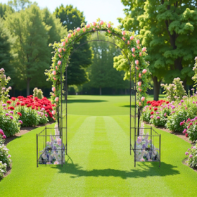 Garden Arch Arbor Trellis For Climbing Plants, Durable Metal Garden Arch Outdoor Wedding Arch, For Wedding Ceremony Party Plant Climbing Rose Vines La