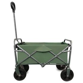 Collapsible Foldable Wagon Cart With Strapping System, Beach Wagon ,Utility Wagon Grocery Cart Camping Shopping Sports Gardeing Fishing Supports 225lb