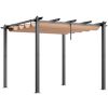 VEVOR 10'x10' Outdoor Retractable Pergola with Canopy, Aluminum Pergola with Retractable Canopy, Modern Pergola with Sun Shade Canopy for Patios, Gard