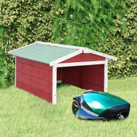 Robotic Lawn Mower Garage 28.3"x34.3"x19.7" Red and White Firwood