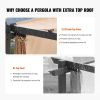 VEVOR 10'x10' Outdoor Retractable Pergola with Canopy, Aluminum Pergola with Retractable Canopy, Modern Pergola with Sun Shade Canopy for Patios, Gard