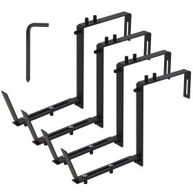 4Pcs Per Set Adjustable Planter Box Brackets Flower Box Holders Window Boxes Planters Hooks No Drill Railing Planter Mounts For Windowsills Garden Fen