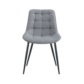 Modern Creamy White Fabric Dining Chair With Stylish Grid Pattern (Option: Dark gray)