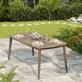 Acacia Wood Dining Table 8-Person Outdoor Table, Farmhouse Furniture For Patio, Garden, Backyard, Light Brown 180 LBS Weight Capacity 70.75L (Option: Light brown)