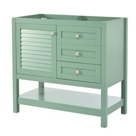 36'' Bathroom Vanity Without Sink, Free Standing Vanity Set With 2 Drawers& Soft Closing Doors, Bathroom Storage Cabinet With Solid Wood Feet, Gr (Color: Green)