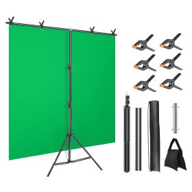 1Set 5X6.5FT T Shape Photo Video Backdrop Stand Heavy Duty Background Stand Adjustable Photography Backdrop Stand With 6 Spring Clamps Sandbag Ca (Option: 5X6FT)