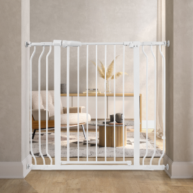 Only Supports Self Pickup Extra Wide Baby Gate, Safety Dog Gate For Stairs, Easy Walk-through Self-closing Pet Gate For Houses, Doorways, White-g (Color: White)