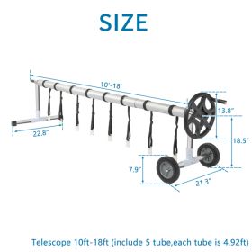 18ft Five Sections, Each Section 1.5m, Swimming Pool Membrane Roller 60kg Black (Option: 18FT)