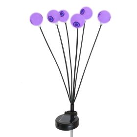 2 Light Color Options --2Packs Solar Scary Eyeballs Lights Outdoor Halloween Decoration Swaying Light Halloween Path Lights Ornaments With Total 12LED (Color: Purple)